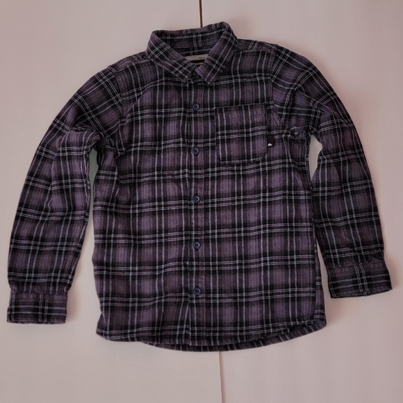 Quicksilver Boys Flannel Plaid Long Sleeve Shirt/ 7X. - Picture 1 of 9
